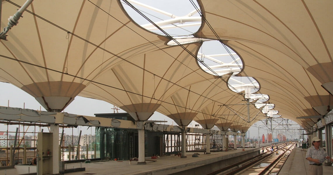 train station fabric canopy
