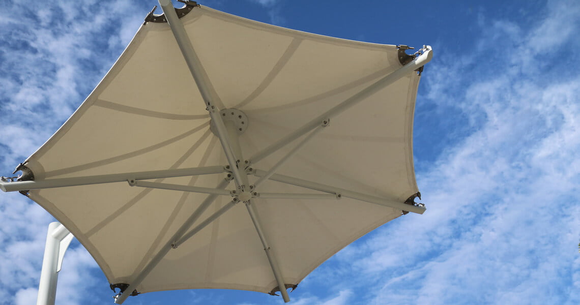 tensioned PVC canopy umbrella