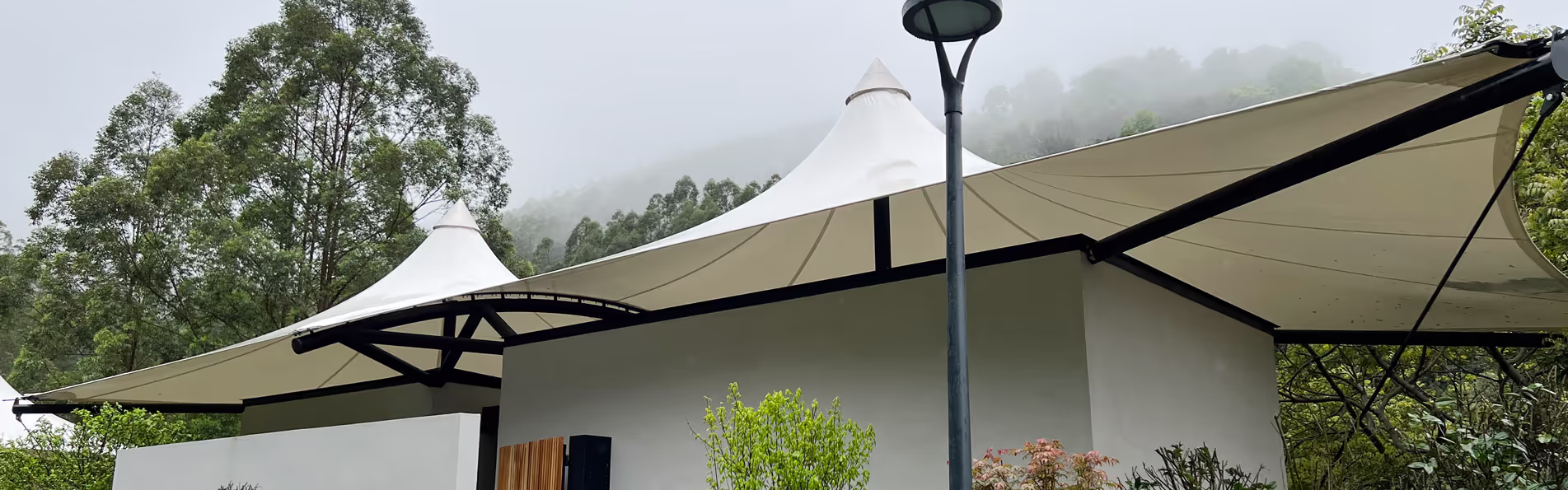 BB Rooftop Quadrangular Pyramid Membrane Structure