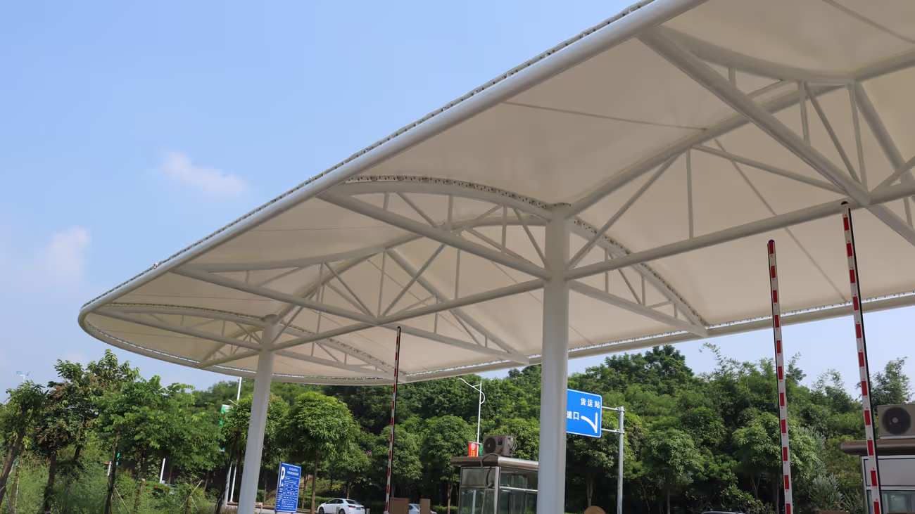 Barrel Vault Tensile Membrane Shade Structure