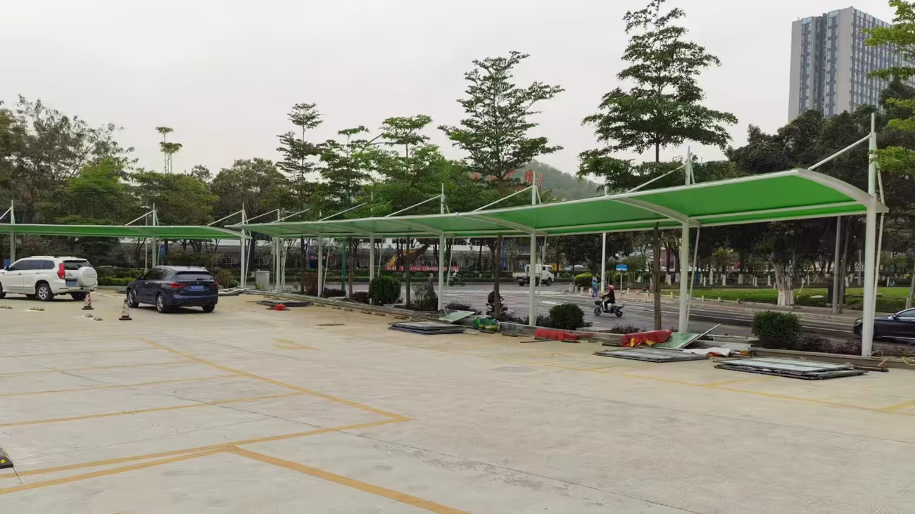 Beautiful-Tensile-Fabric-Carport-Shade-Structure