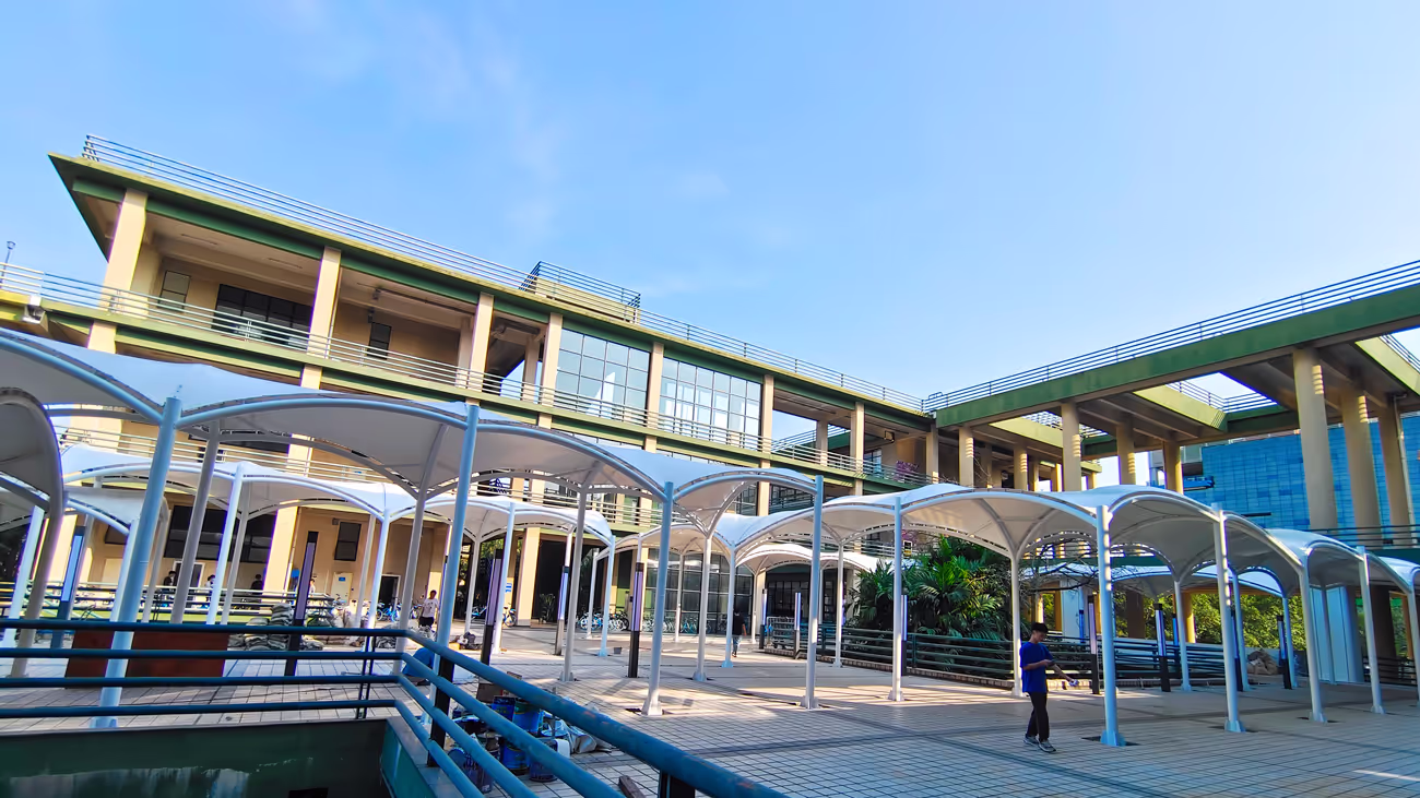 School Corridor Tensile Membrane Shade